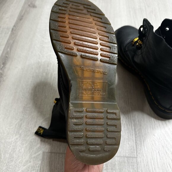 Dr. Martens 1460 Women’s Size 7 Pascal Virginia Soft Black Leather Combat Boots - Picture 10 of 12